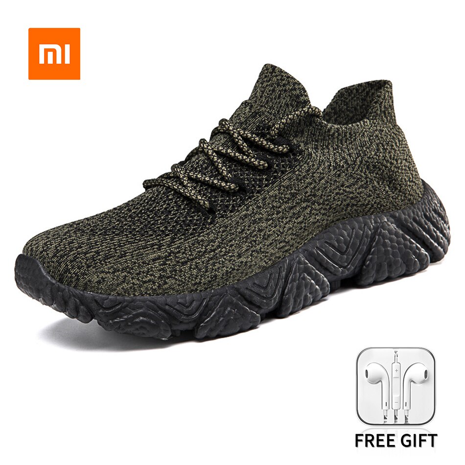 Xiaomi Youpin męskie buty trampki obuwie nowe siatki oddychające sportowe męskie latające dzianiny mieszkania mężczyźni trampki sznurowane mokasyny: Green 832 / 39