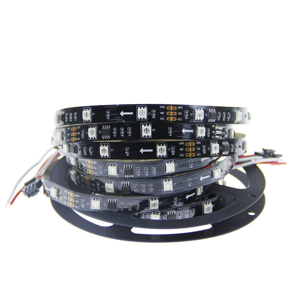 12 V WS2811 Adressierbare RGB Pixel LED-streifen 30LED/M, 1 Externe 2811 ic Kontrolle 3 LED, 5050 SMD IP20 Nicht-wasserdichte Schwarz PCB