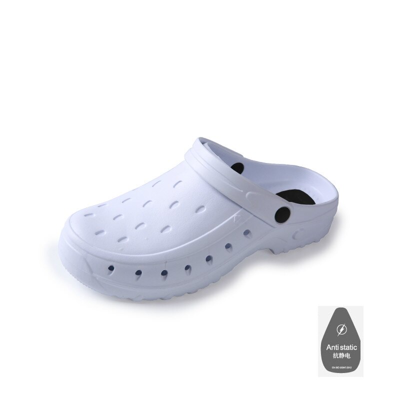 Médico zapatos Unisex Doctor de zapatos para quirófano Anti-estática clínica Dental obstruir laboratorio limpio habitación de trabajo protectora zapatillas: Blanco / M