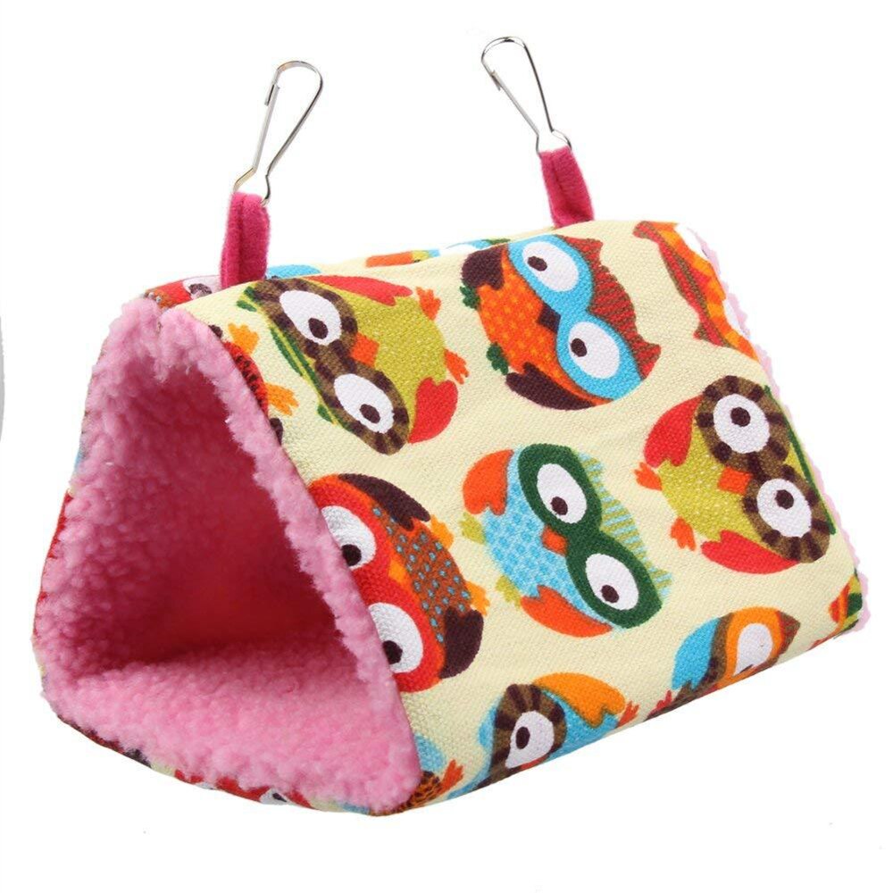 Jaula colgante de felpa gruesa para pájaros, hamaca de nido de loro para mascotas, jaula cálida de invierno para pájaros, juguetes para cama, casa de hámster, tienda de campaña: B / L