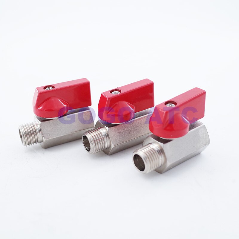 Messing Mini Ball Ventil 1/8 1/4 3/8 1/2 3/4 BSP Weiblich Männlich Gewinde Hardware 2 Weg Ball Ventil Kupfer