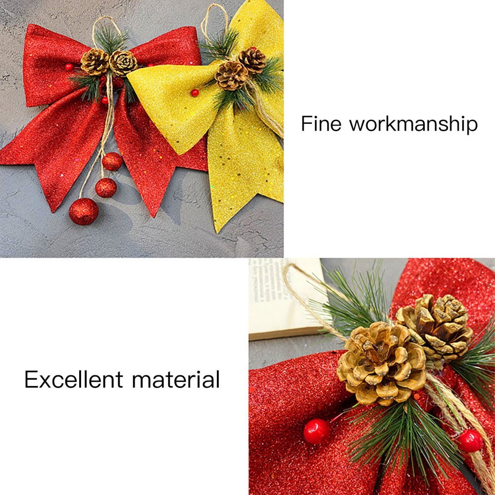 Albero di natale grande fiocco rosso nodo festa di capodanno decorazione di cerimonia nuziale decorazione 25*30cm ornamenti appesi scatola d'oro avvolgimento decorativo