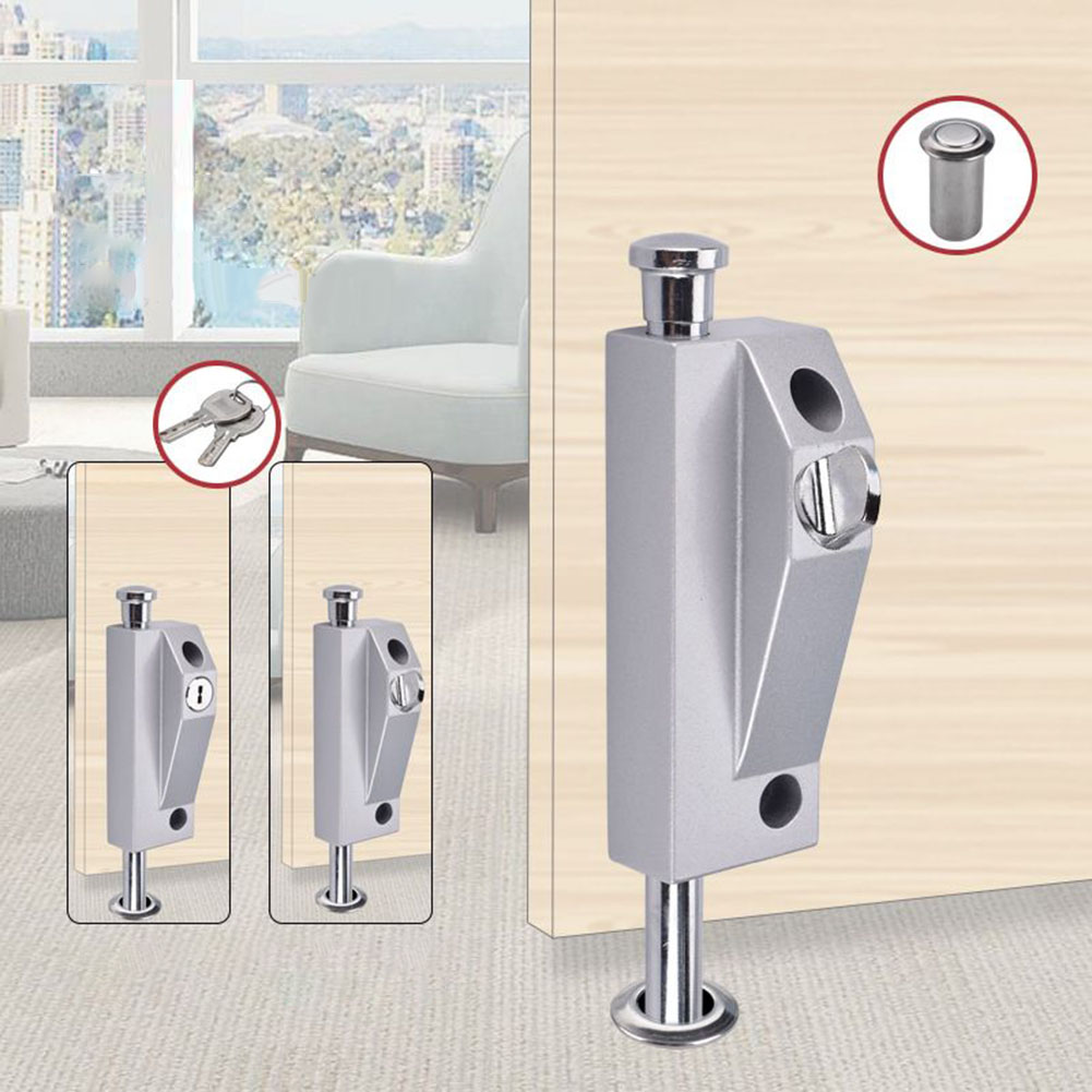 1pc Wooden Door Floor Lock Spring Bolt Lock Door Bolt Lock Floor Bolt Lock Zinc Alloy Framed Door Latch Lock