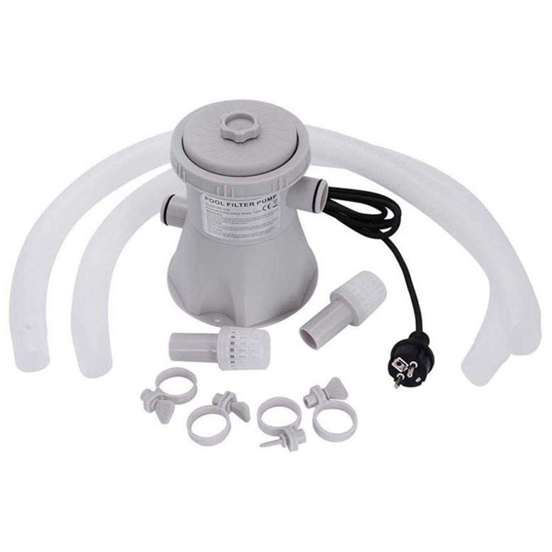 Eu-stik 220v elektrisk swimmingpool filterpumpe,swimmingpool pumpe og filter kit,pool pumpe,bassin pumpe vand (grå)