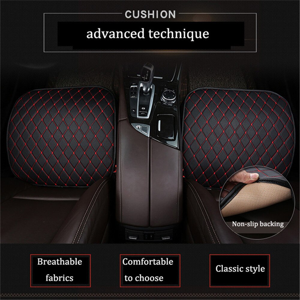 1 Pc Auto Lederen Zitkussen Kussen Stoelhoes Auto Kussen Universele Back Ondersteuning Pad Interieur Accessoires Seat Mat