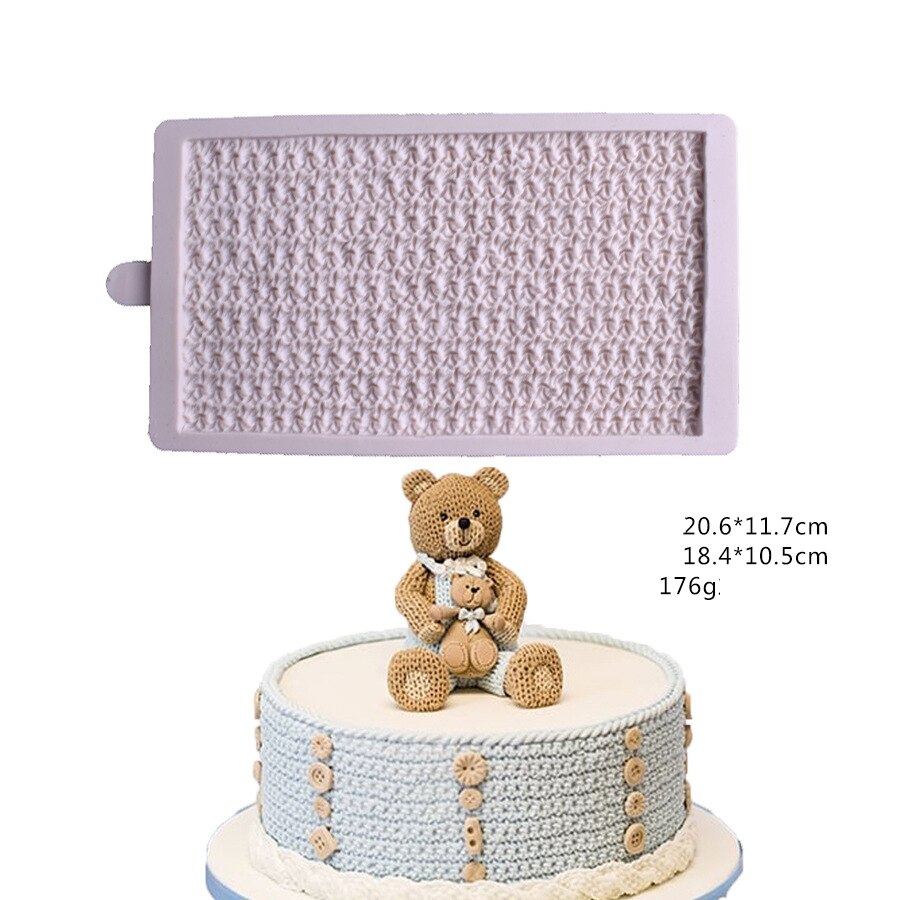 Sweater Pattern Knitting Texture Fondant silicone mold Cake Border Embossing Woolen Yarn Doll Shape Cake Decorating Moulds: D
