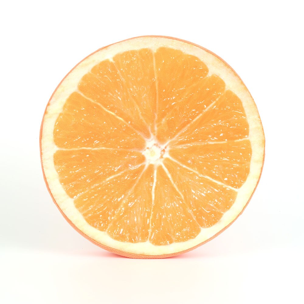 cojín para sofá de casa de frutas 3D, cojines de asiento modernos para las estaciones redondas, cojín para el suelo, cojín para el asiento, decoración moderna para el hogar: Naranja
