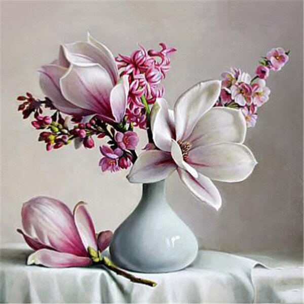 MISHBAY Diamond Painting Bloem 30x30 Cm - DIY Strass Mozaïek Schilderij, Creatieve Hobby Voor Volwassenen