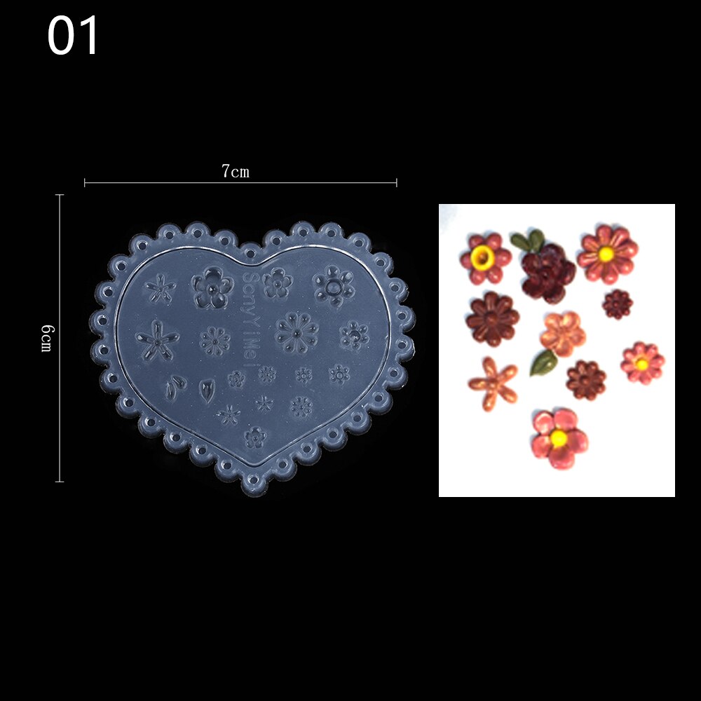 Nagelkunst stempel siliconen mal 3d bloemen sjabloon voor nagels uv gellak snijmal manicure decoraties gereedschap: Lichtgroen