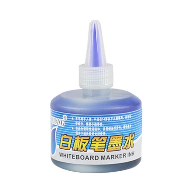 1 flaske 50ml refill blæk til påfyldning af blæk whiteboard tuschpen sort rød blå 3 farver skole kontorartikler refill blæk: Blå