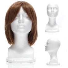 Styrofoam skum mannequin kvinnelig hode modell dummy parykk briller hatt vise stativ