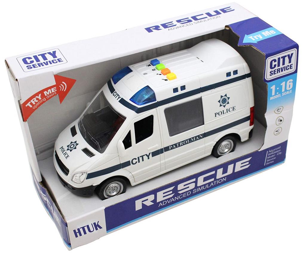 Batterij-Aangedreven Verlichte Mini Bus Politie Auto Speelgoed