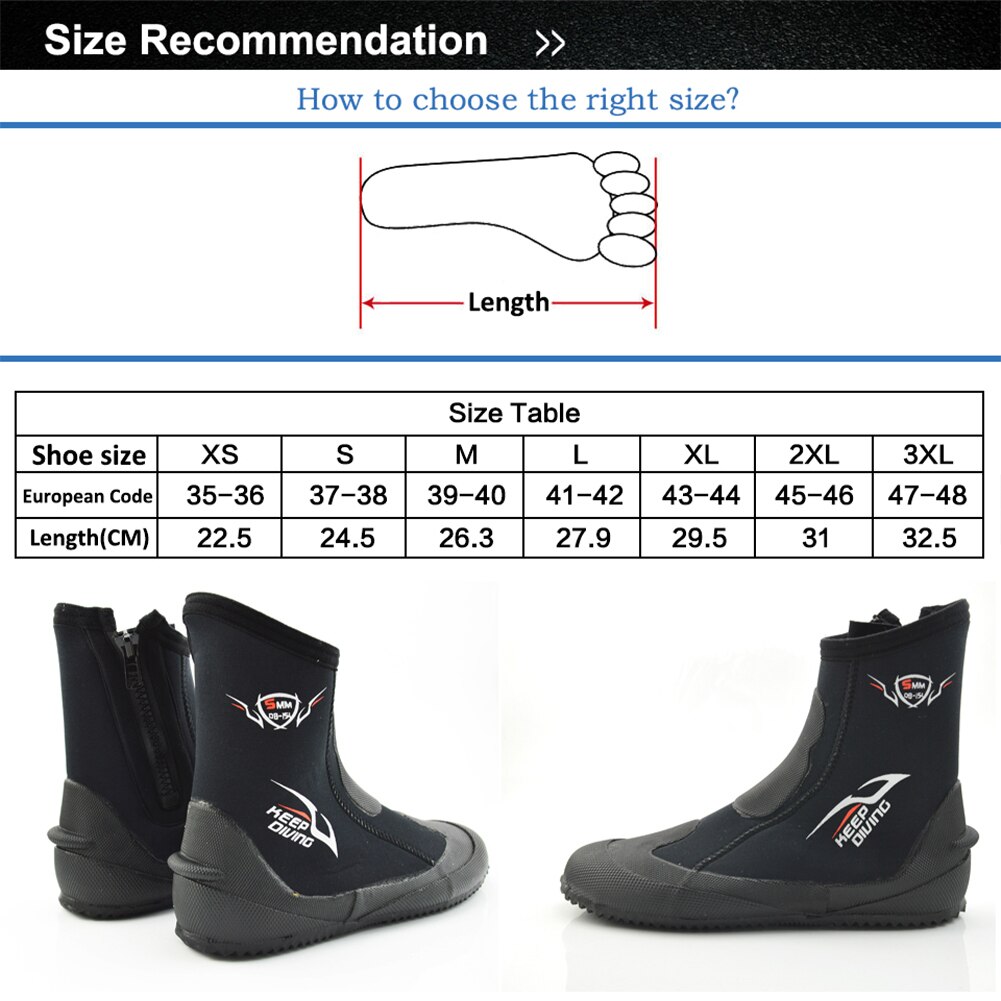 unisex 5MM Prämie Neopren Stiefel Wasser Schuhe Thermische Hohe Aufstieg für Wasser Sport Kuba Tauchen Schnorcheln Rafting Angeln Schuhe