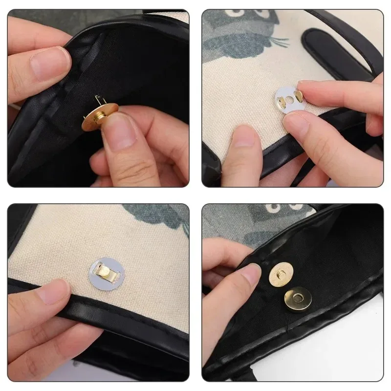 5/50set Magnetic Snap Button Invisible No-stitch Bag Fasteners Clasps Handbag Purse Crafts Parts Mini Wallet Adsorption Buckles