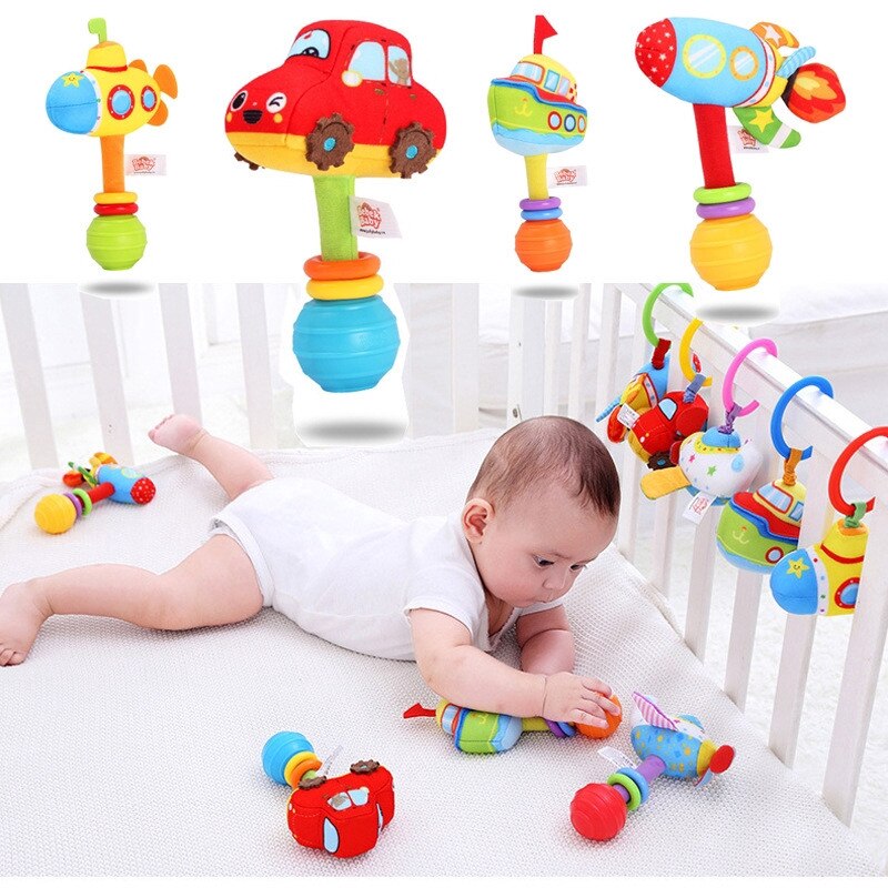 Nette Vlies Pädagogisches Spielzeug Baby, Kleinkind Spielzeug dehnen Vibration ziehen Ring Plüsch Rassel Hand Schütteln Glocke Bett Glocke Spielzeug Weichen