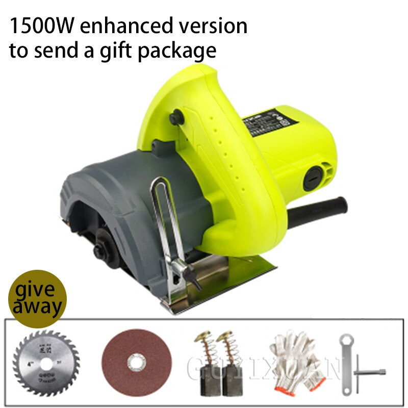 Handheld Huishoudelijke Multifunctionele Steen/Hout/Metaal/Tegel High Power Cirkelzaag Snijmachine: 1500w package one