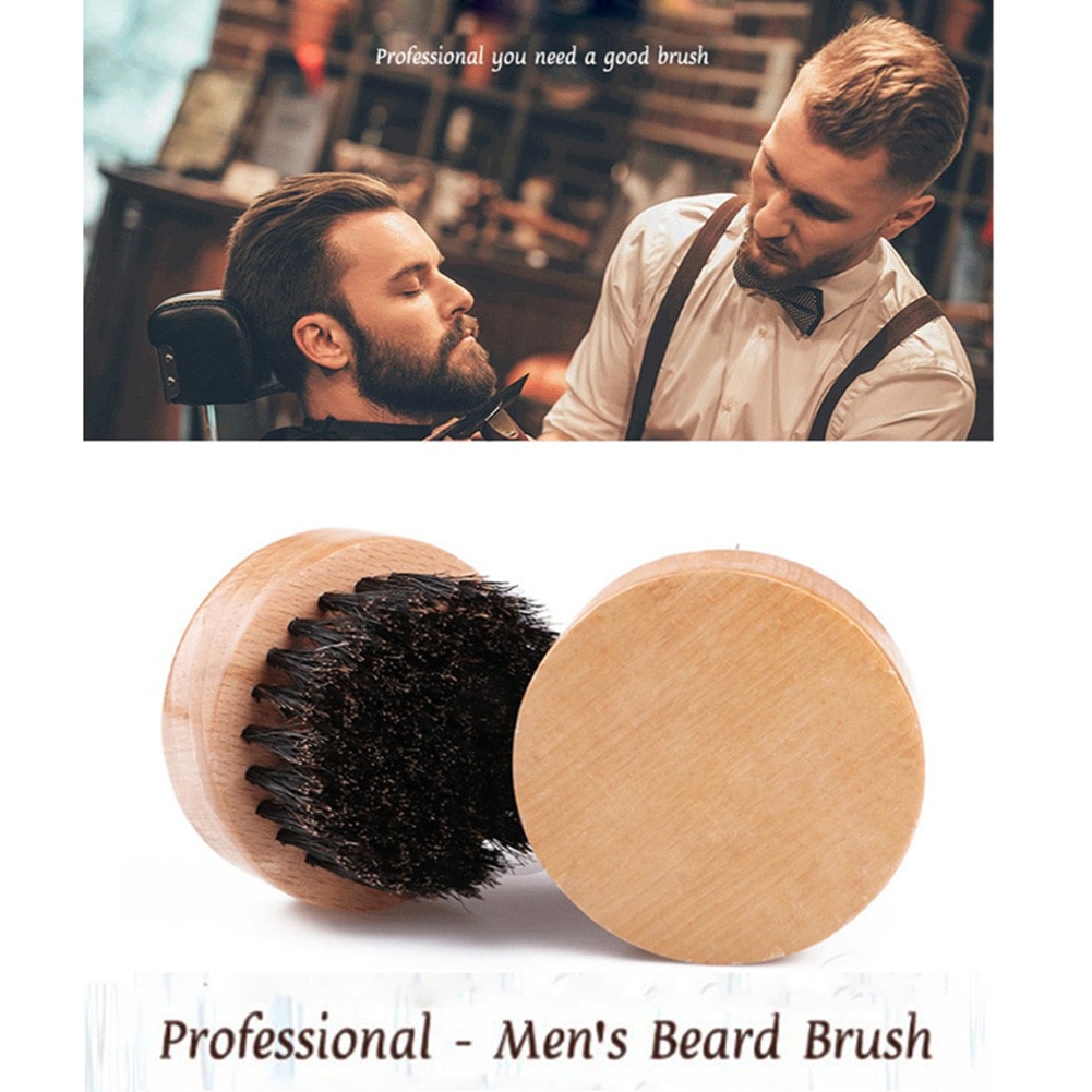 Beech Wooden Boar Bristle Beard Brush For Men Bamboo Face Massage That Works Wonders To Comb Beards and Mustach