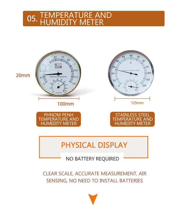 Zandloper Phnom Penh Thermometer Oval Explosieveilige Anti-Hoge Temperatuur Lamp Vochtbestendig Ronde Lamp Voor Sauna Gereedschap