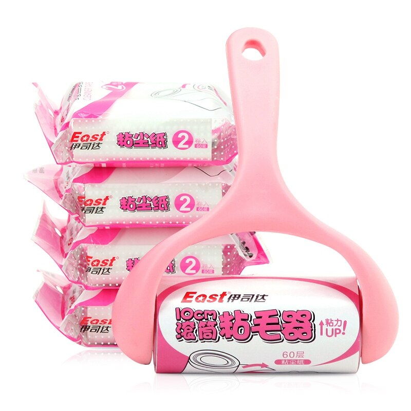 East 10Cm Adhesive Tape Sticky Clothes Lint Roller Brush Dust Dirt Fluff Remover for Clothes Pet Hair Dust Carpet