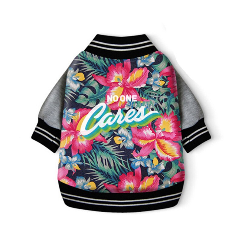 Clothes For Cats Winter Thicken Warm Pet Cat Dog Coat Jackets Cotton Kitten Kitty Clothing Flower Printed Cat Costumes Outfits