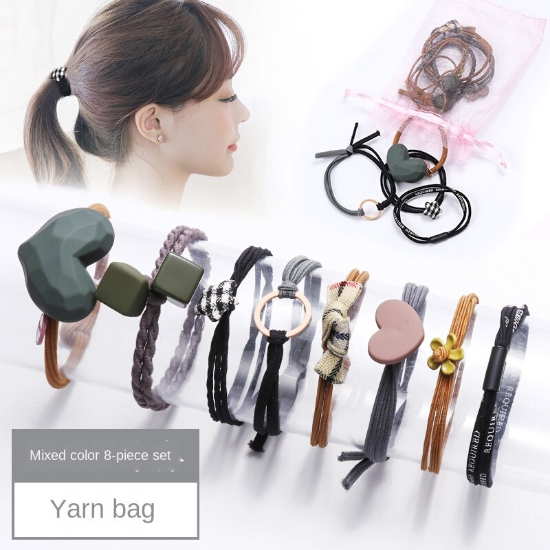 9 Uds bebé las vendas de Nylon niños elástico bandas para el pelo de los niños pelo cuerdas accesorios de bebé Princesa Madre de los niños y los niños: 8 pcs mixed colours