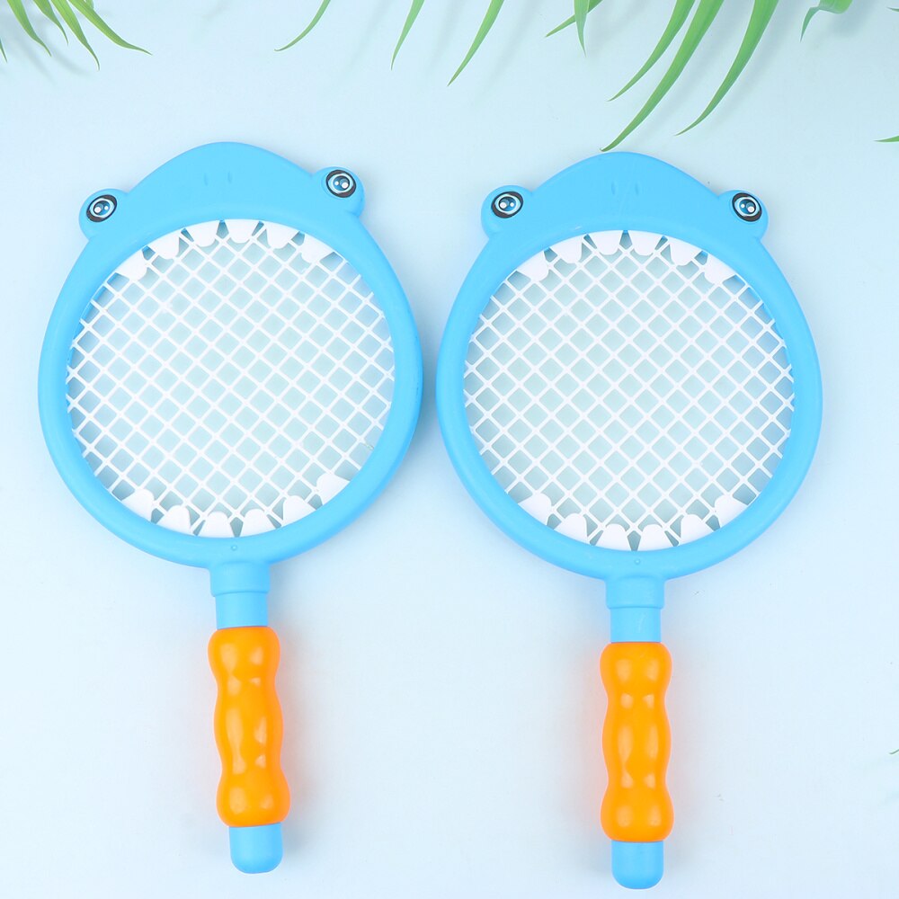 1 ensemble enfants raquette de Tennis Badminton raquette ensemble avec balles intérieur et extérieur jouets de sport pour enfants enfants-motif requin (2p: Default Title