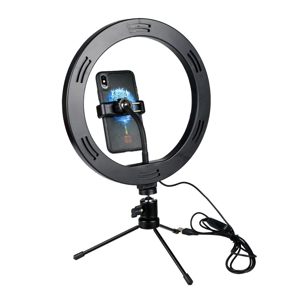 Photography LED Selfie Ring Light 16/26cm Stepless Lighting Dimmable Camera Phone Lamp Tripod Head For Makeup Video Live Studio