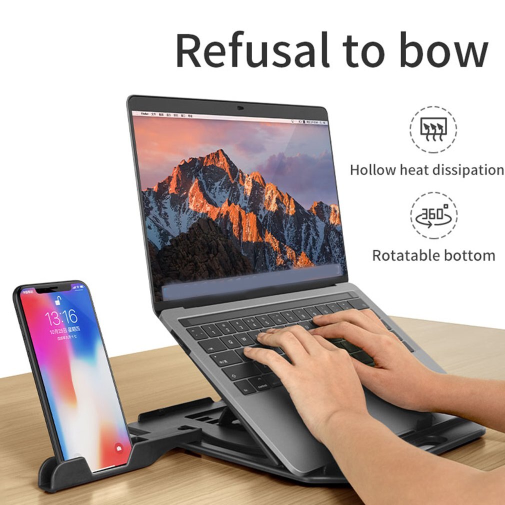 Adjustable Foldable Laptop Stand Non-Slip Desktop Notebook Holder 360 Degree Rotatable Chassis Laptop Stand