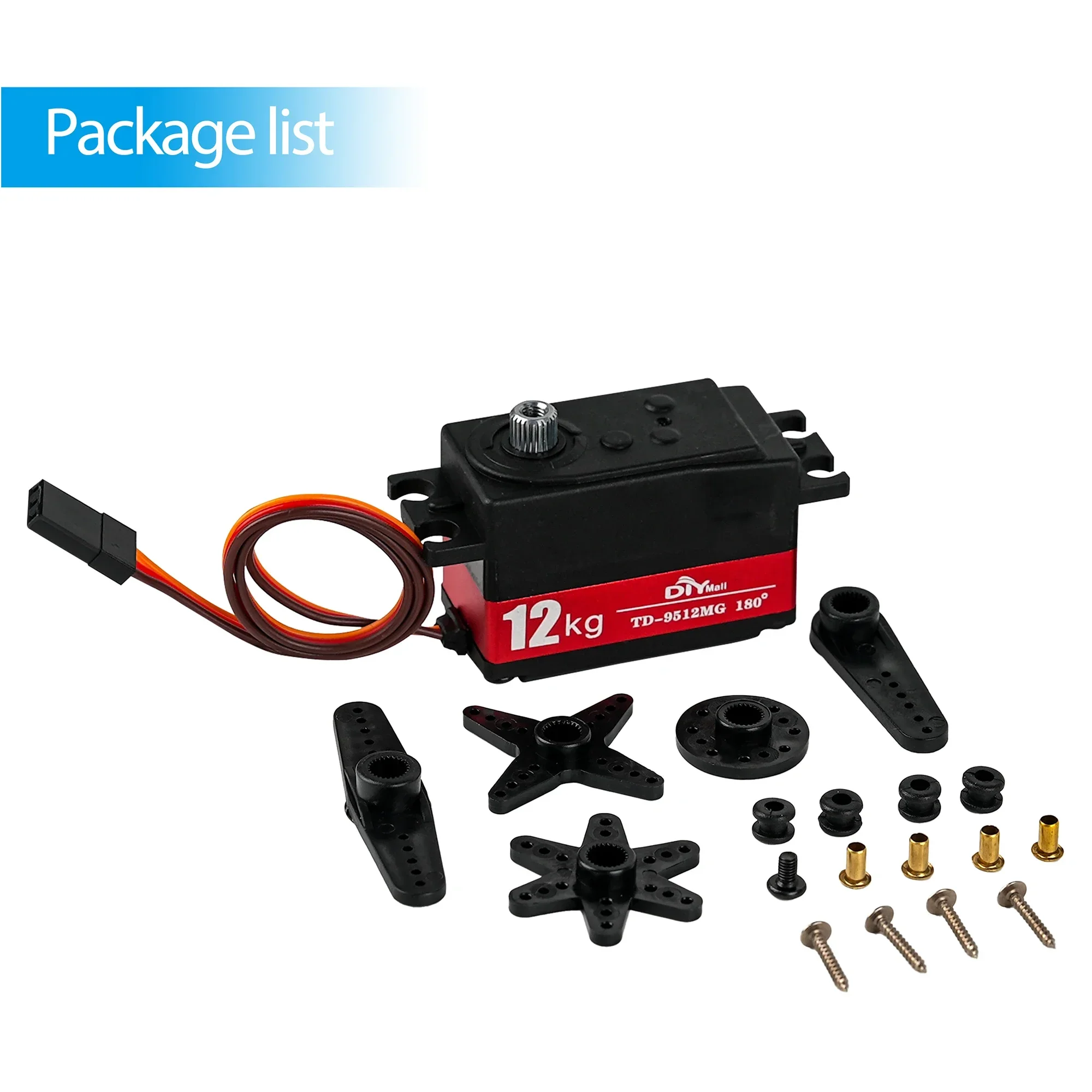 Servo numérique semi-métal TD-9512MG, 12KG, 4.8v-7.4v, mécanisme de direction 180/270/360 degrés pour voiture RC 1:8 1:10, voitures à dérive, coureur plat