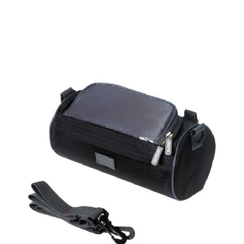 Grote fietstassen stuur voorbuis waterdichte fiets telefoon tas touchscreen tas voor student vrouwen meisje accessoires fietsen: Zwart