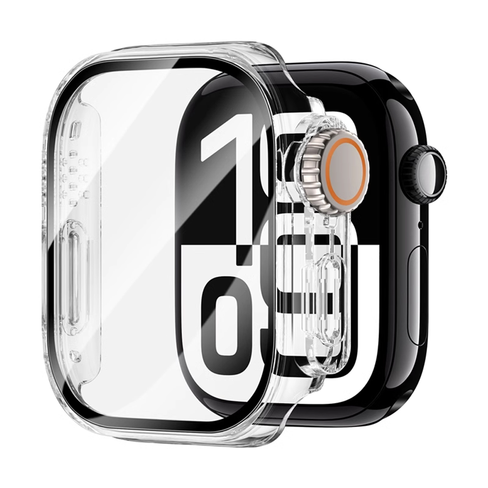 Screen Protector for Apple Watch Case 46mm 42mm 45mm 40mm 44mm 41mm PC Cover+Glass Film Change To Ultra Series 10 9 8 7 6 5 4 SE: #T7/14 / 7 Inches & Above