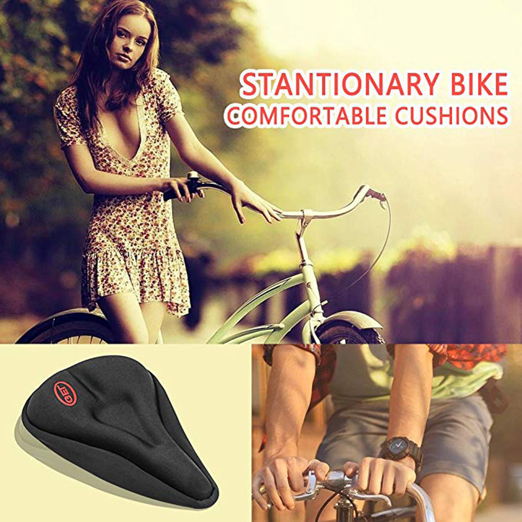 Bicycle Saddle 3D Soft Bike Seat Wider Bicycle Silicone Cushion Soft Pad Bike Silica Gel Seat Saddle Cover for Bicycle