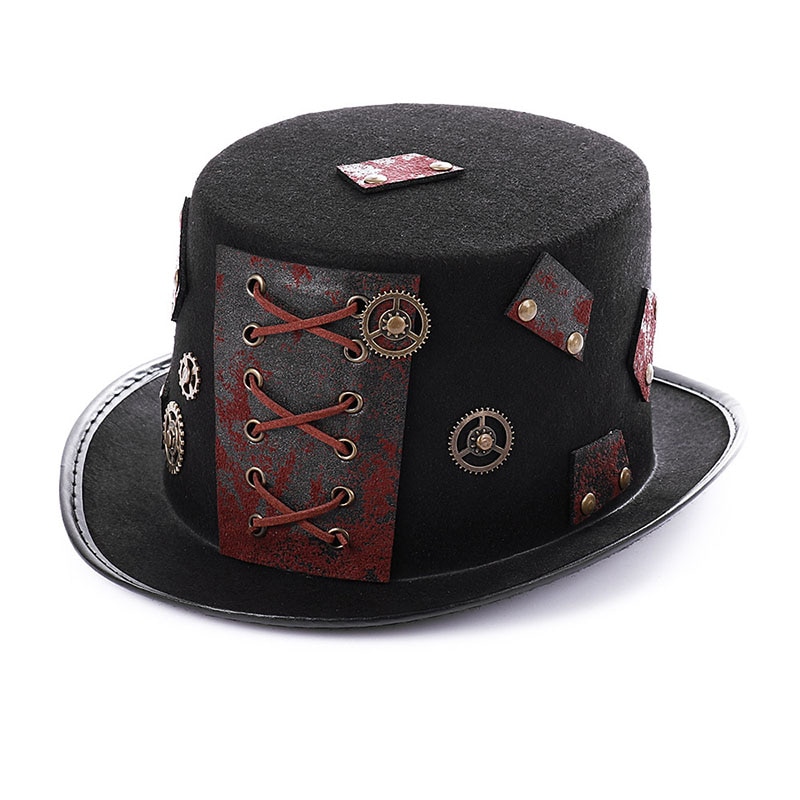 WOA Steampunk Metall Musik Festival Hütte Wacken offen Luft Fedora gotisch Felsen Getriebe Zubehör Halloween-Party Requisiten Für Männer Frauen