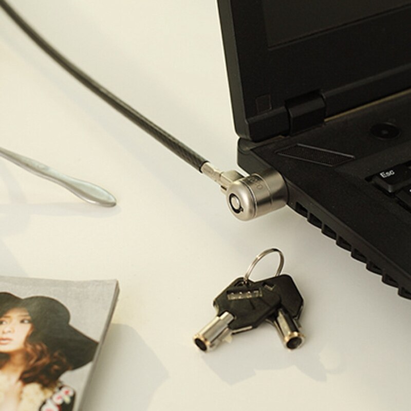 Laptop Key Lock Security Cable Lock 2M Bold Extended Universal Key Type