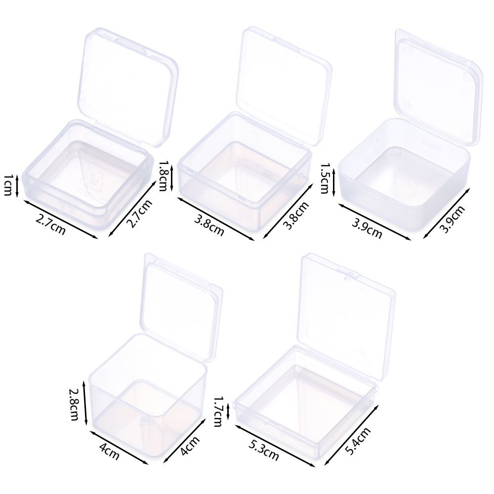 1Pcs Square Transparent Plastic Box Small Storage Box Fishing gear Storage Screw Storage Box Beads Container