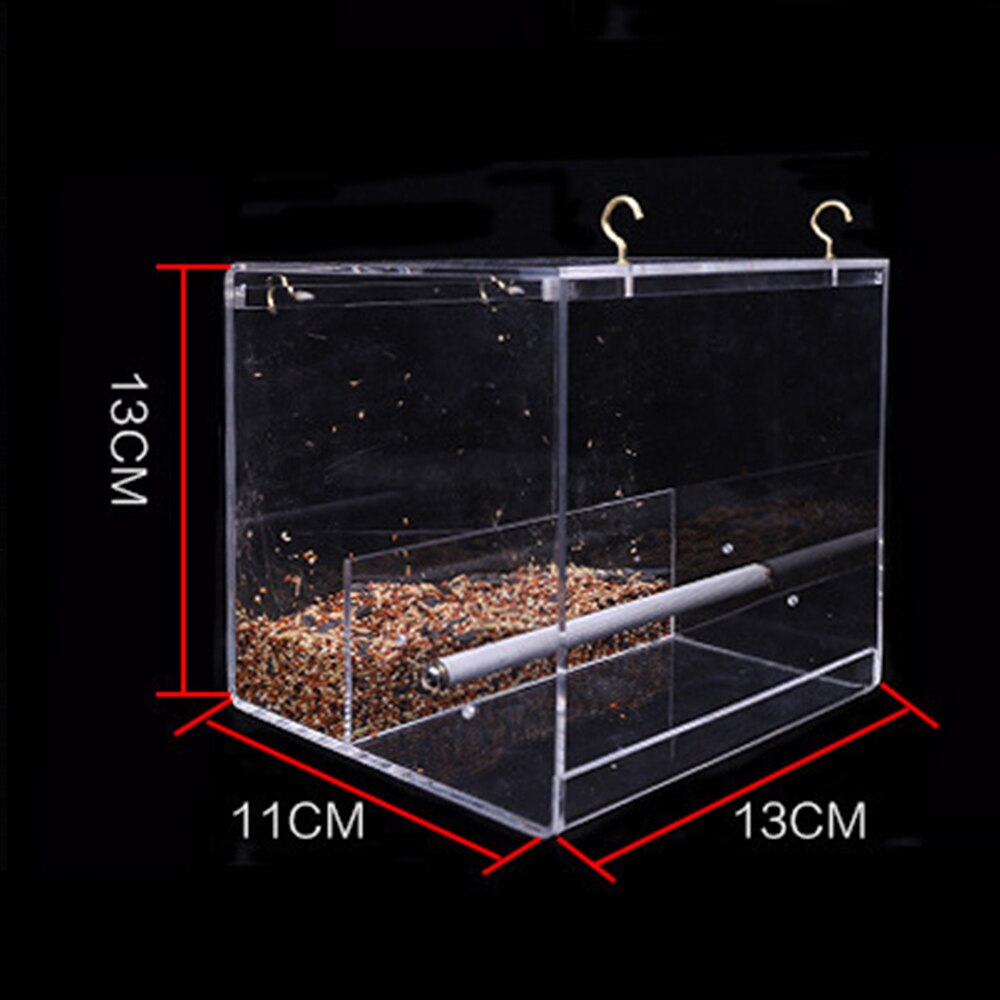 Parrot Spill Proof Feed Box Plastic Pet Bird Food Box Parrot Food Container Bite Resistant Suitable for Small Birds Small Parrot