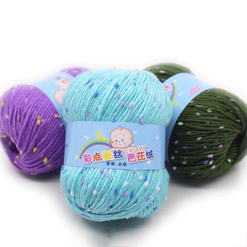 50g Bunte Dot Wolle Häkeln Garn Mehrzweck Baby Wolle Hut Schal Linie Hand Stricken Liefert DIY Pullover Bekleidung zubehör