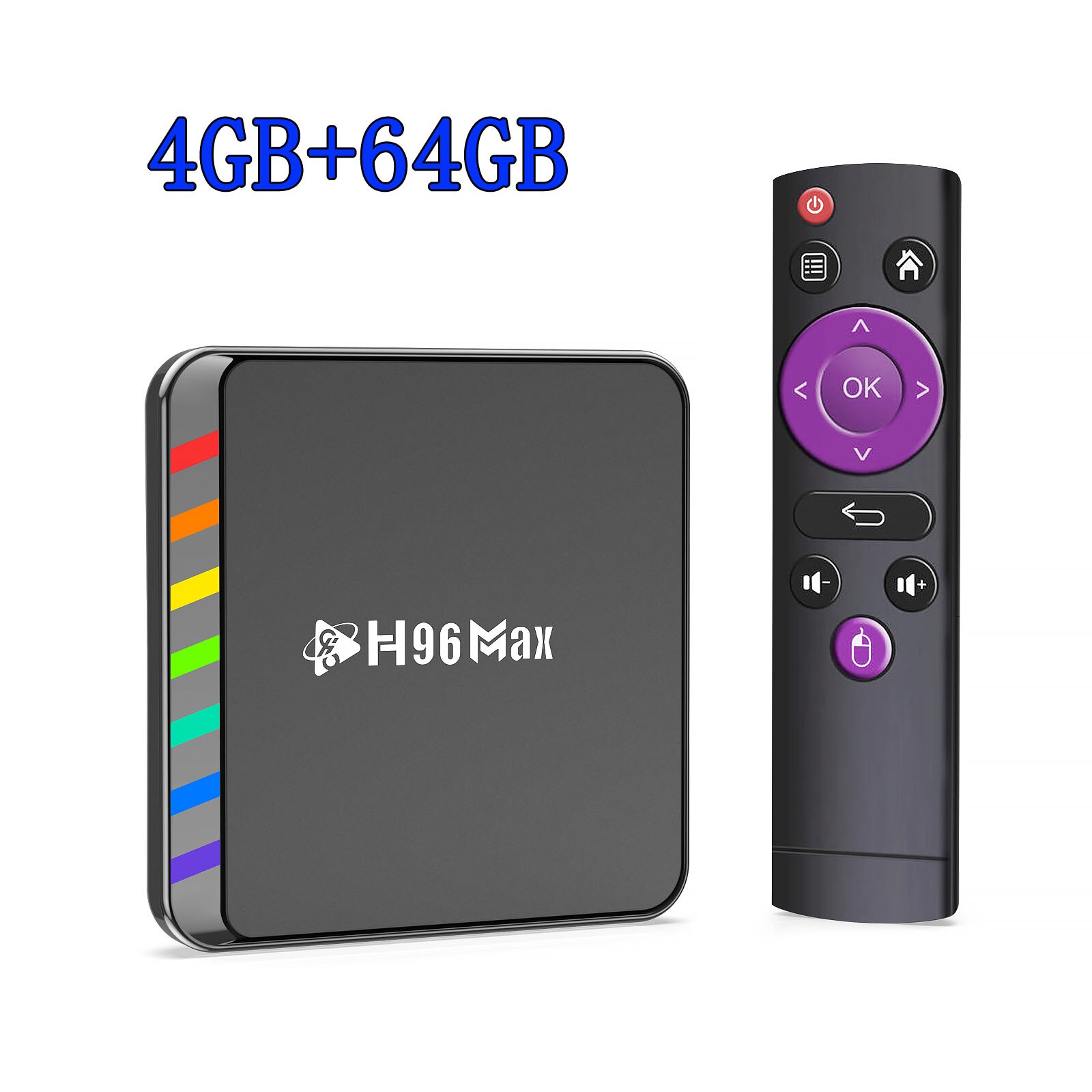 Smart TV Box Android 11 S905W2 4GB 32GB 64GB AV1 Quad Core WIFI6 4K H96 Max W2 Set Top Box lettore multimediale TV Box: Arancione / Spina di ue
