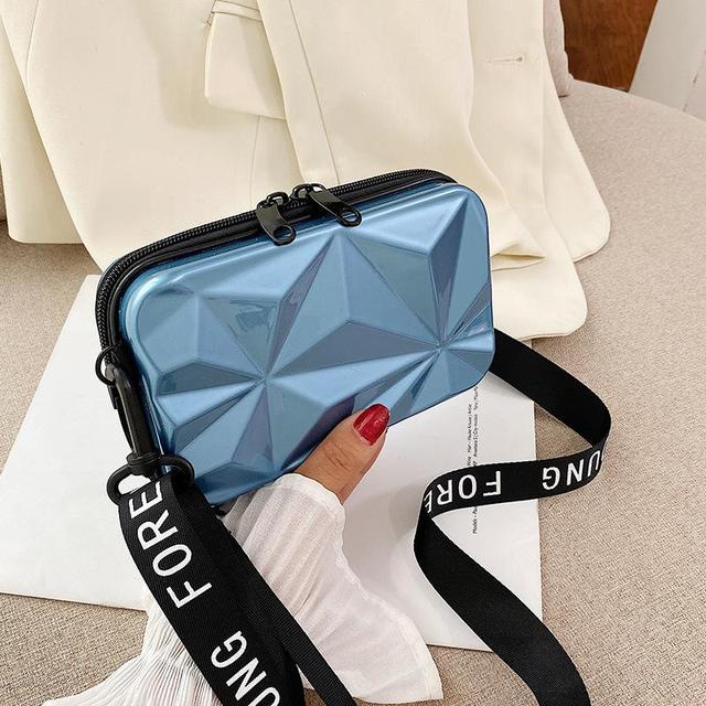 Mini Koffer bilden Damen Tasche Trend Totes Gepäck Tasche Handtasche Schulter Tasche schwer Hülse Kasten Koffer Geldbörse Kupplung Tasche: Blau