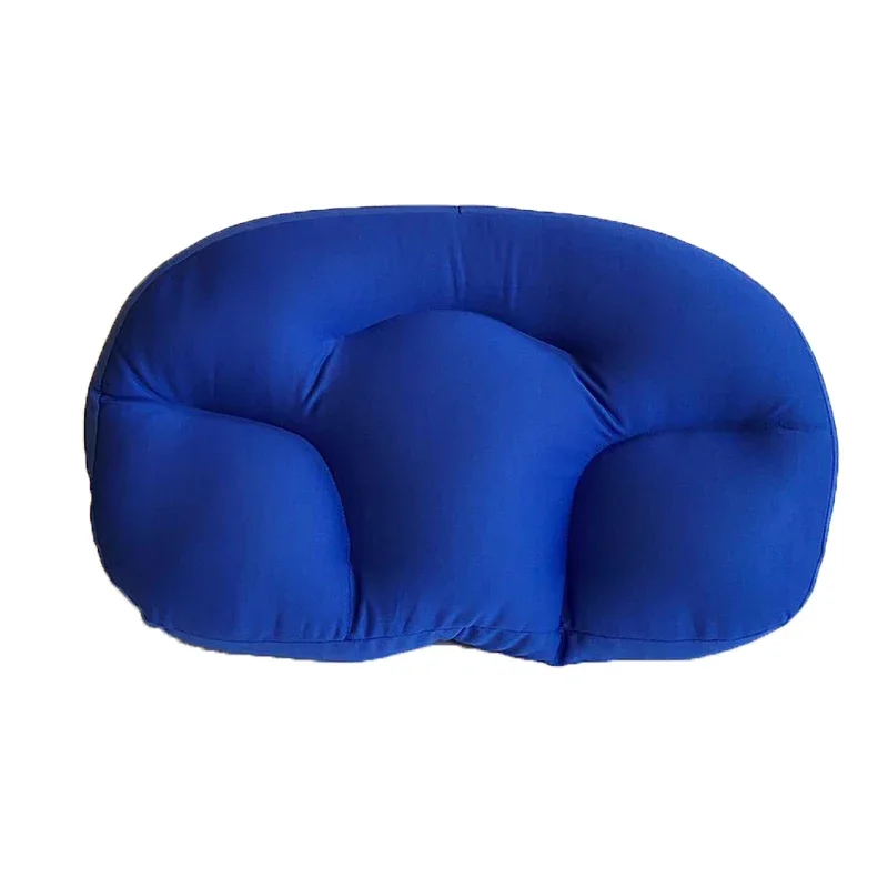 Almohada ergonómica de espuma viscoelástica para soporte de cabeza y cuello, cojín de masaje multiposición para relajación y alivio de la postura en forma de huevo): Azul