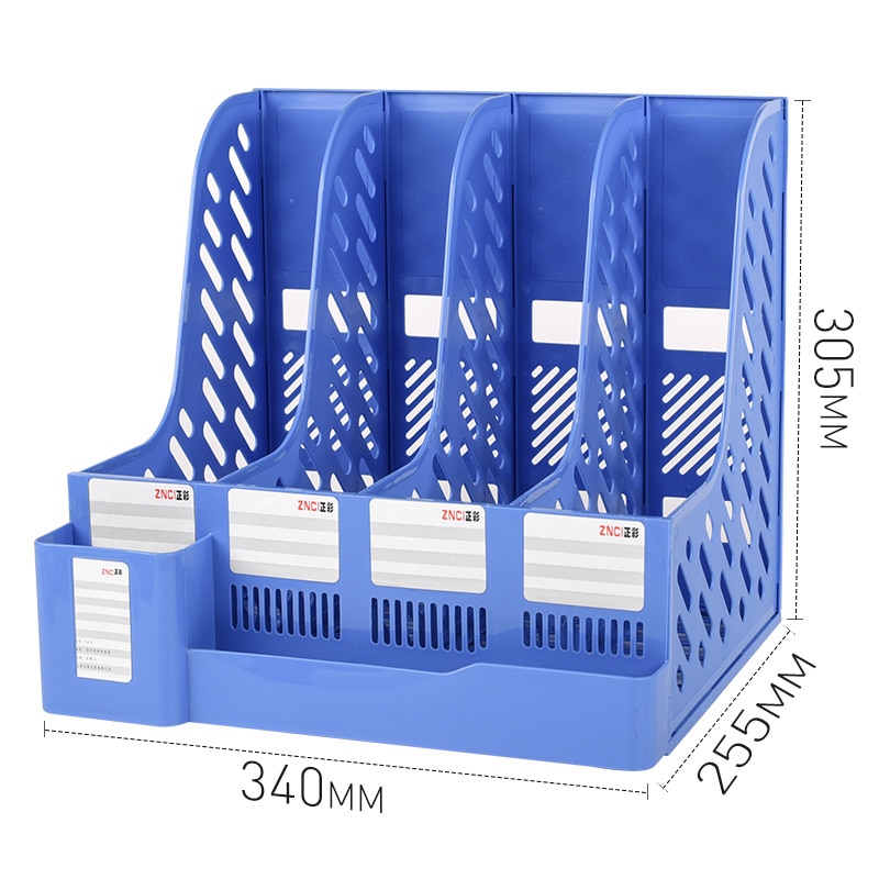 Bandeja de plástico para documentos, archivador con soporte para bolígrafo, organizador de archivos para escritorio, almacenamiento de escritorio, suministros de oficina, 3 colores