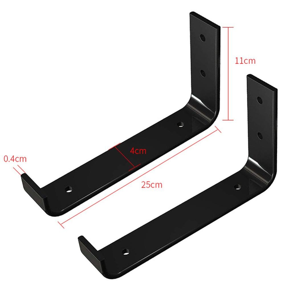 2Pcs/Lot Black Metal Angle Wall Shelf Brackets Home Wall Mounted L Shaped Angle Shelf Brackets Heavy Duty Support Rack