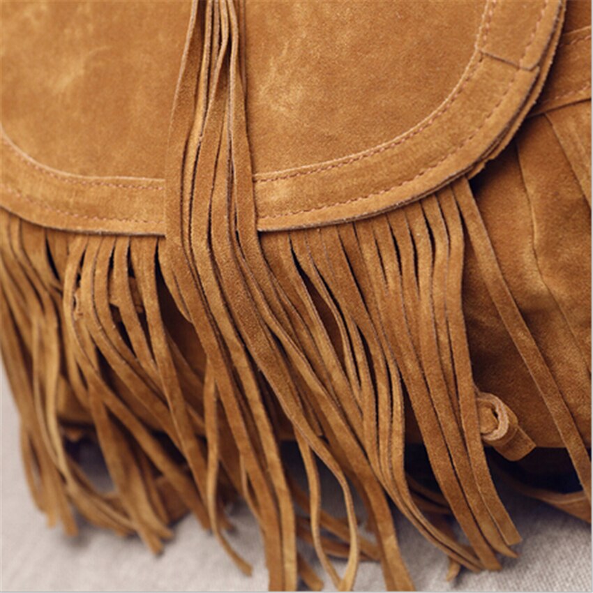 DIDABEAR Women Tassel Backpacks Girls Vintage Suede Shoulder School Bags Travel Backbags Mochilas Sac A Dos