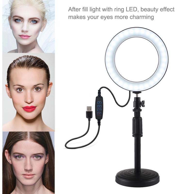 3.5/4.7 Inch Selfie Ring Licht Fotografie Led Dimbare Camera Telefoon Ring Lights Met Stand Statieven Voor Make Video live Studio