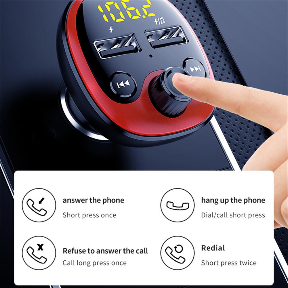 Auto MP3 Speler Handsfree Draadloze Bluetooth Kit Auto Met Led Scherm Dual Usb 3.1A Quick Car Sigarettenaansteker