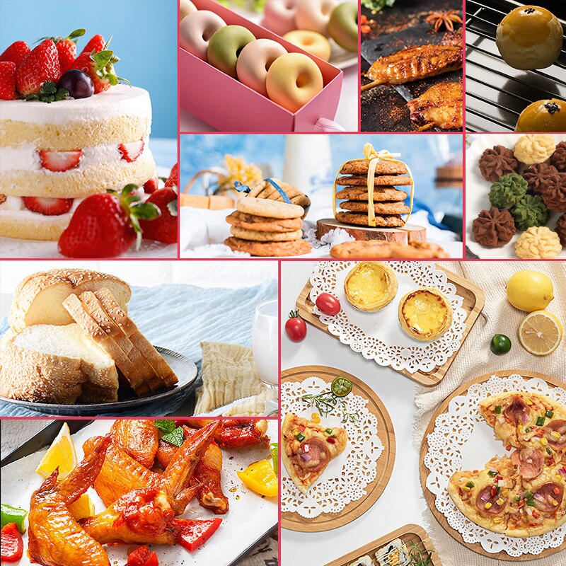 6Pcs Bakeware Set Nonstick Carbon Steel Baking Bread Pan Cookies Sheet Layered Cake 12-Cup Muffin Round and Square Baking Pan