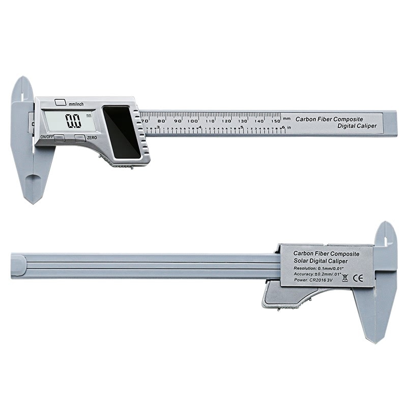 6" 0-150mm Digital Solar Battery Dual Power Caliper LCD Vernier Gauge Micrometer Measuring Tools