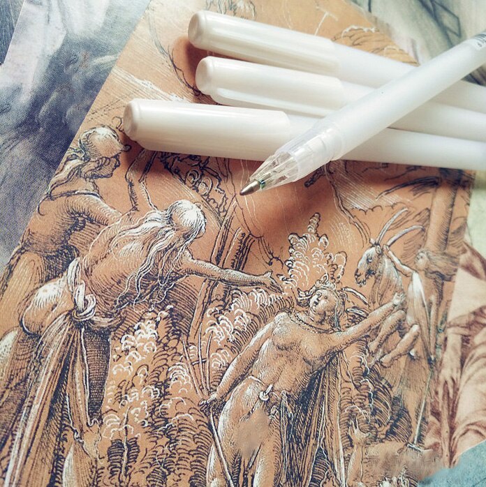 0.8mm Highlighter Sketch Marker White Paint Marker Pen Drawing White Line Pen Correction Mark Pen Art Supplies