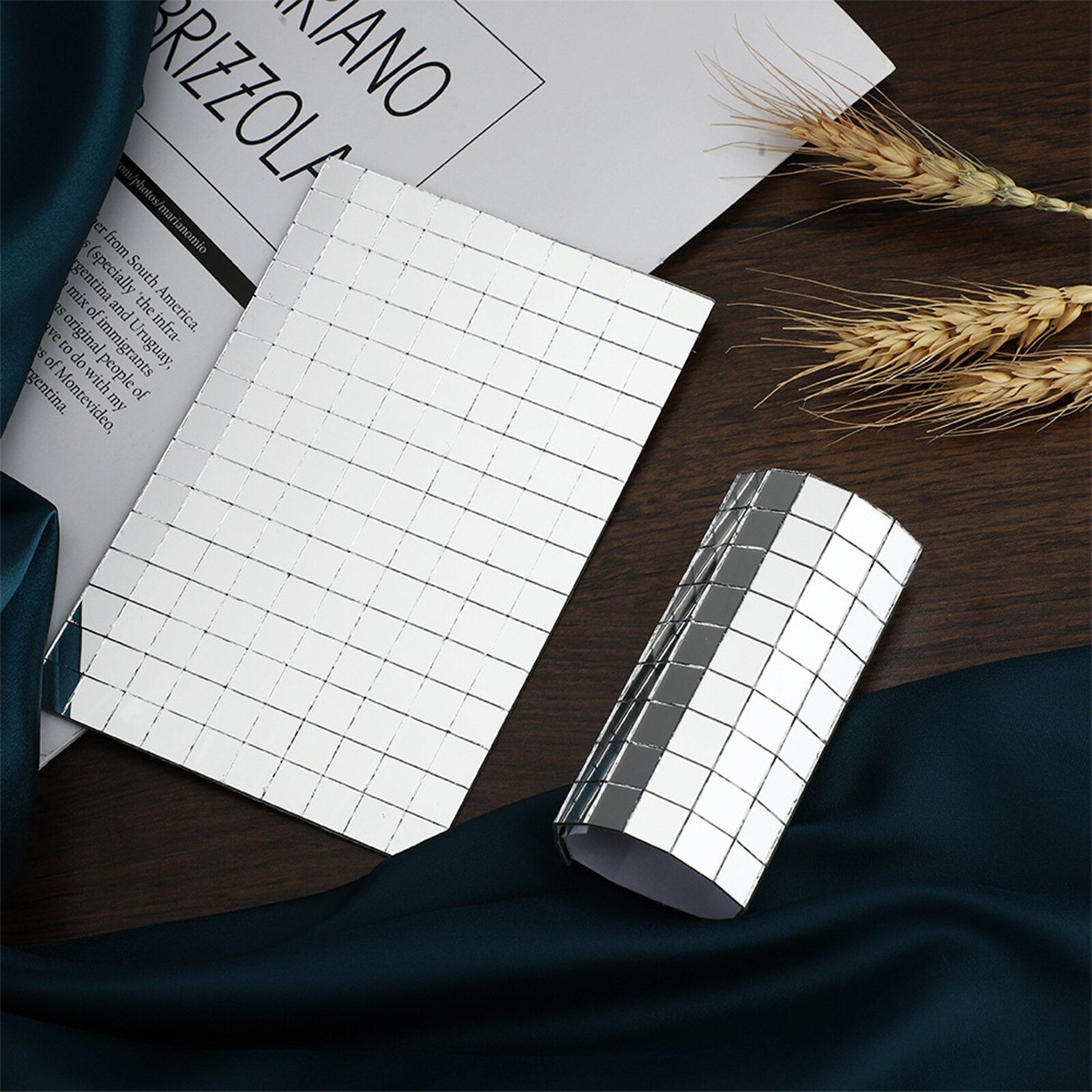 Nuovo 150 pz 10MM vetro autoadesivo mini specchi quadrati tessere di mosaico per bagno fai da te palla fatta a mano luce artigianato decorazione della casa