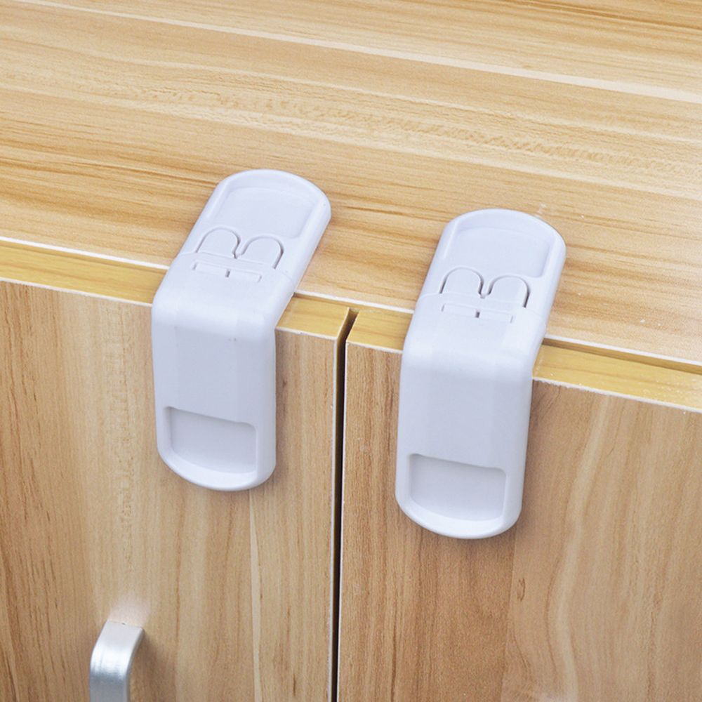 2pcs Plastic Baby Kids Safety Lock Self Adhesive Drawer Cupboard Cabinet Wardrobe Door Fridge Safe Locks Adjustable Baby Care